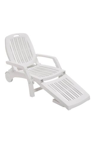 Livingandhome Outdoor Folding Lounge Chair Recliner with Wheels, WB0012