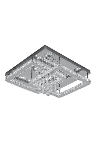 Double Tier Square Crystal Ceiling Light with Pendants, LG1334