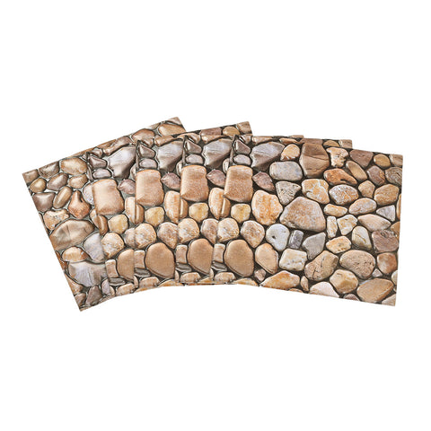 Livingandhome 10Pcs Stone Relief Self-Adhesive Wall Panels, SC1270