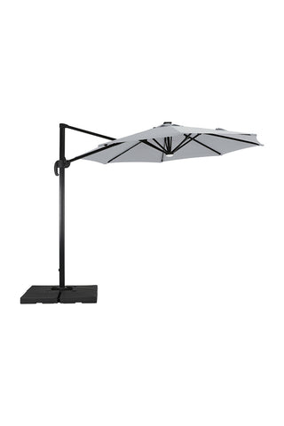 Garden Sanctuary Round Cantilever Parasol with Solar-Powered LED Lights, LG1270