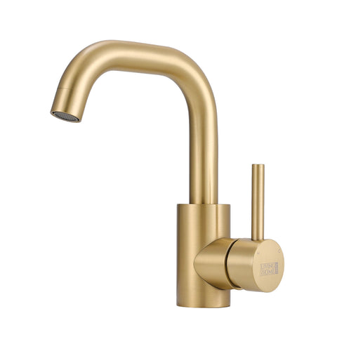 Livingandhome Gold Arc Single-Handle Faucet with Swivel Spout, DM0626