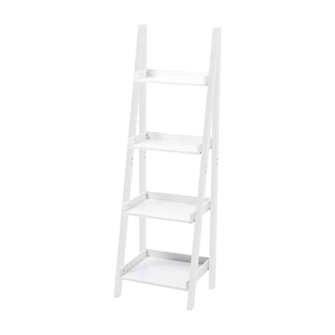 Livingandhome 4-Tier Wooden Display Ladder Shelf for Home, FI0063