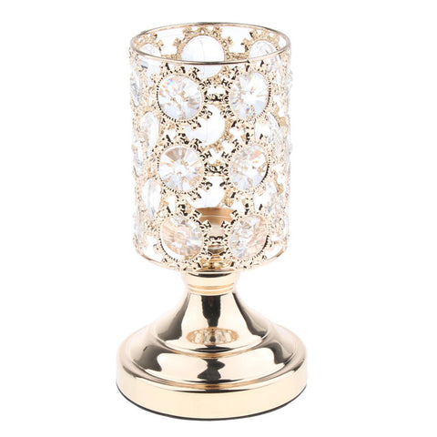 Livingandhome Decorative Gold Metal Ornate Candle Holder, WH0218