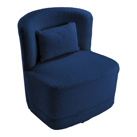 Livingandhome Teddy Fur Upholstered Swivel Barrel Chair with Pillow, ZH1467