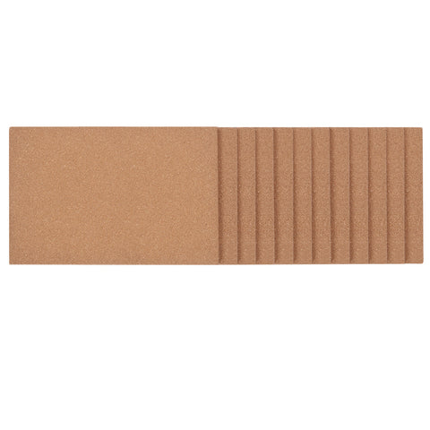 Livingandhome 12Pcs Rectangle Self-Adhesive Cork Boards Tiles for Wall, FI0108