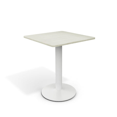 Livingandhome White Square Cafe Table with Metal Base, ZH1310