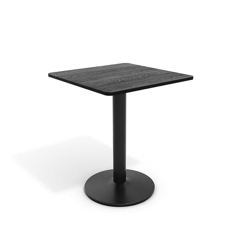 Livingandhome Black Square Cafe Table with Metal Base, ZH1311