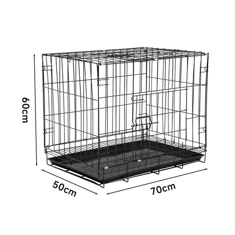 Livingandhome Wire Dog Crate with 2 Doors and Tray, CT0663