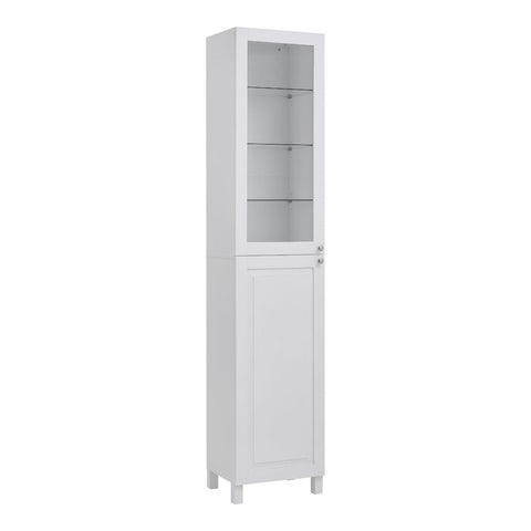 Livingandhome White 2-Door Tall Bathroom Cabinet, FI0530FI0531