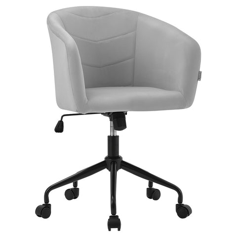 Livingandhome Velvet Swivel Office Chair- Grey, ZH1079
