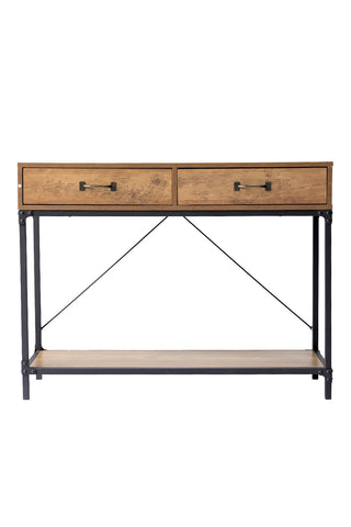Industrial Wood Side Table with Drawers, ZH1633