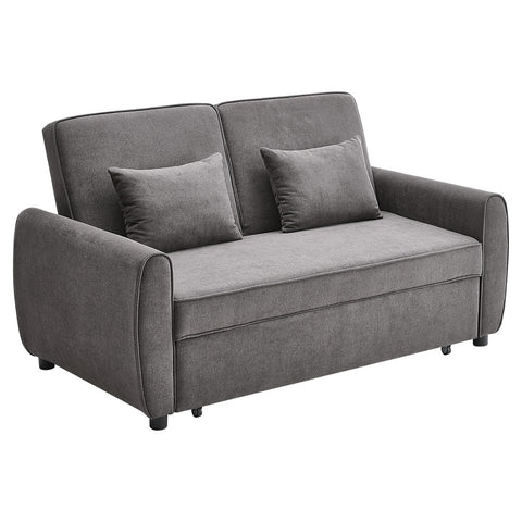 Livingandhome Grey Convertible Sofa Bed with 2 Pillows, JM2232