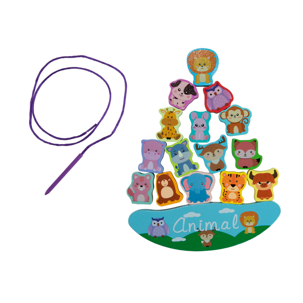 Wooden Animals Stacking Toys Balance Block Game for Toddlers, SI0097 ...