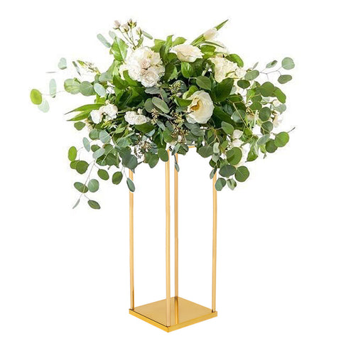 Livingandhome Gold Metal Flower Stand for Wedding Table Centerpieces, SC0226
