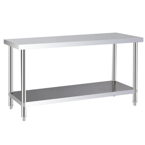 Livingandhome 2 Tier Commercial Kitchen Prep & Work Stainless Steel Table, AI0029