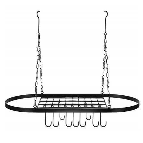 Livingandhome Hanging Grid Pot Rack with with Hooks, WH0801