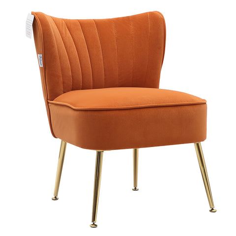 Livingandhome Modern Armless Wingback Accent Chair with Gold Legs, JM1843