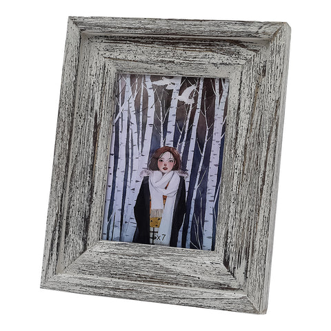 Livingandhome Distressed Wood Decorative Tabletop Picture Frame 5x7 Inch, SW0596