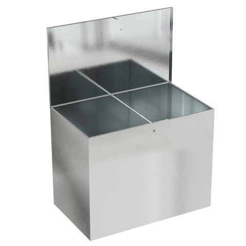 Livingandhome Large Galvanized Feed Storage Bin with Two Compartments, AI1076