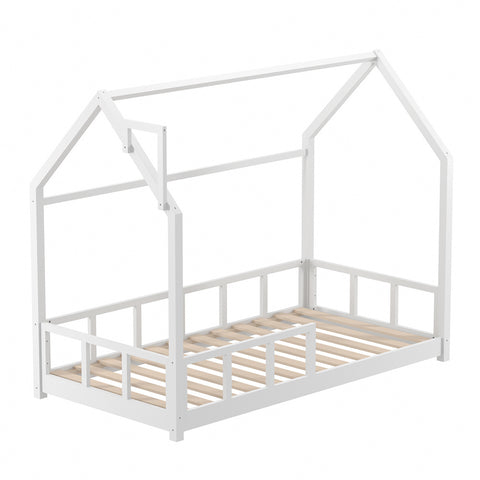 Livingandhome Kid’s Bed with House Frame Pine Wood, ZH1452