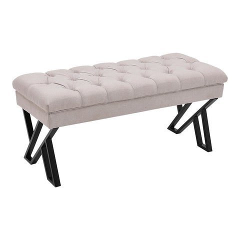 Livinandhome Mid Century Metal Upholstered Bench, ZH1337