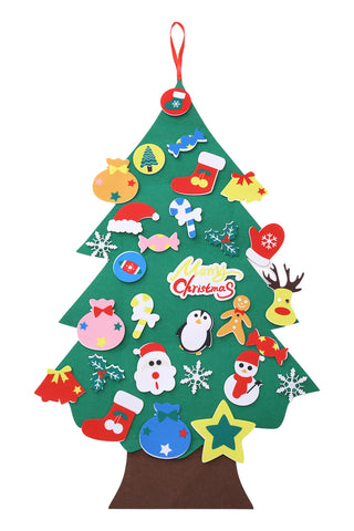 Livingandhome DIY Felt Christmas Tree with Detachable Ornaments Hanging Decor for Kids, SW0800
