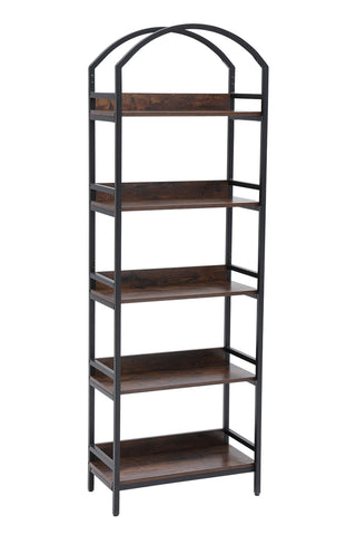 5-Tier Arched Wooden Bookcase Storage Shelf, XY0413