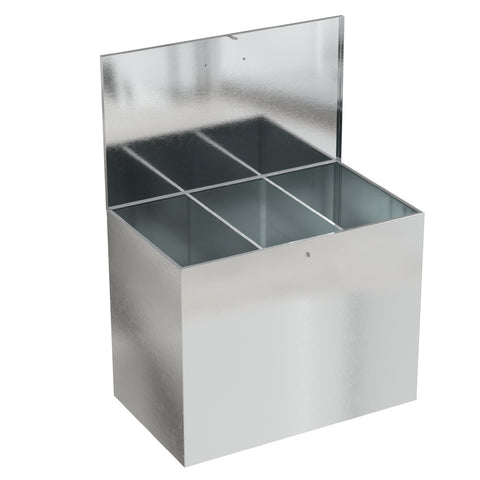 Livingandhome Large Galvanized Feed Storage Bin with Three Compartments, AI1077