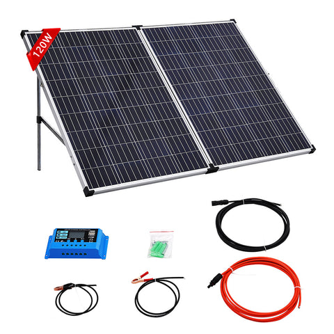 Livingandhome 120W Portable Folding Solar Panel Kit, AI0963