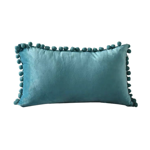 Livingandhome Throw Pillowcase with Cute Pom Poms Ball Fringe, HF0718