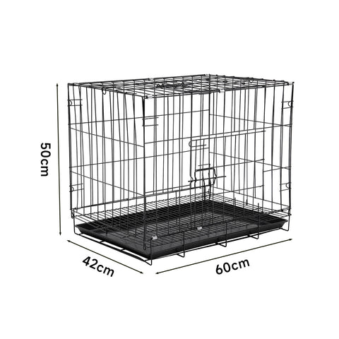 Livingandhome Wire Dog Crate with 2 Doors and Tray, CT0662