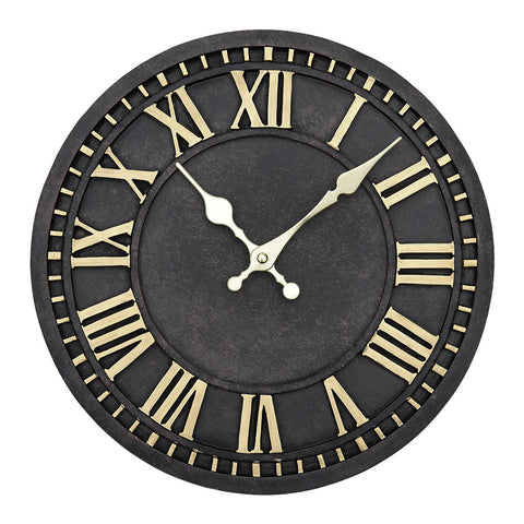 Lifeideas Black and Gold Decorative Roman Numeral Wall Clock, SW0563