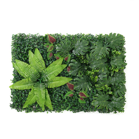 Livingandhome Artificial Plant Hedge Greenery Wall Panel with Assorted Foliage, SC0280