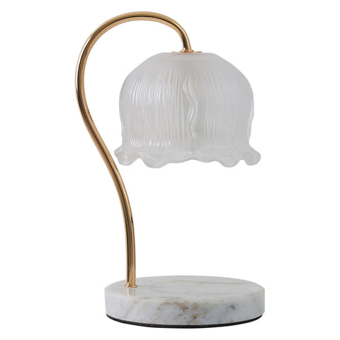 Livingandhome Flower-Shaped Glass Bedside Lamp Candle Warmer, FI0989