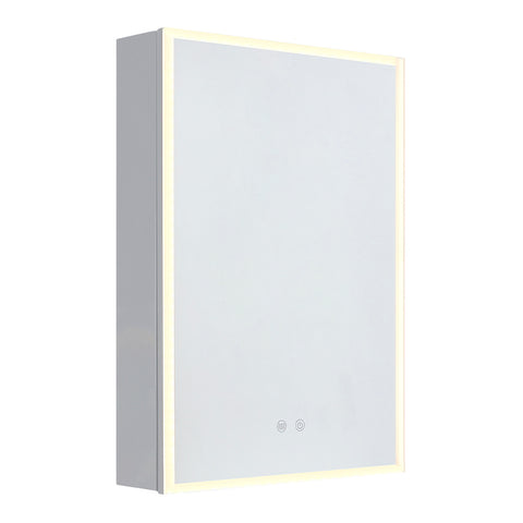 Livingandhome Surface Mount Frameless 1-Door LED Mirror Cabinet, DM0516