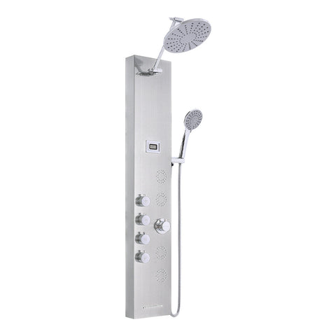 Livingandhome 4in1 Adjustable Shower Panel with Body Massage Jets, FI0909