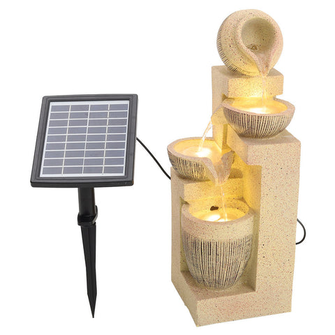 Livingandhome Outdoor LED Water Fountain Rockery Decor with Pump Solar Power, AI1003