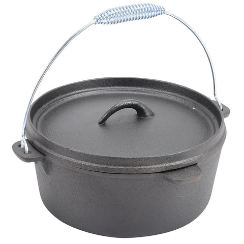 Livingandhome Cast Iron Dutch Oven for Camping, CX0444