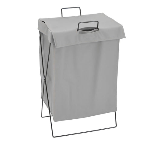 Livingandhome Collapsible PU Leather Laundry Hamper with Metal Frame, WM0479