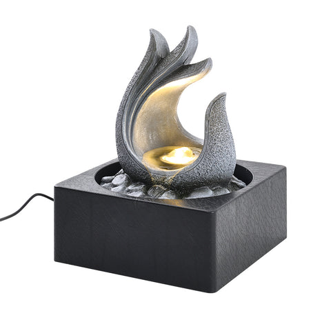 Livingandhome Tabletop Resin Water Fountain with LED Light, AI1177