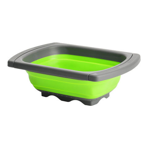 Livingandhome Green Collapsible Colander with Extendable Handles, WZ0117
