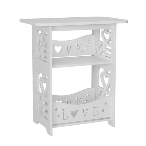 Lifeideas 2-Tier PVC Side Table Small Nightstand, SW0855
