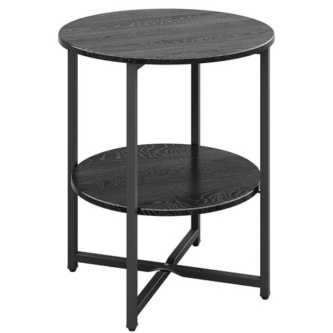 Livingandhome Small Round Coffee Table with 2 Tier, ZH1305
