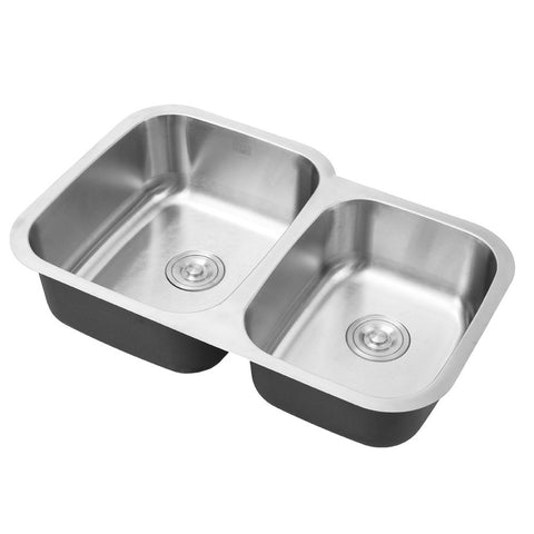 Livingandhome Built-In Stainless Steel Double Kitchen Sink, DM0668