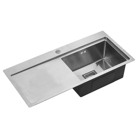 Livingandhome Stainless Steel Inset Kitchen Sink, 1 Single Bowl Drainer Waste, DM0665