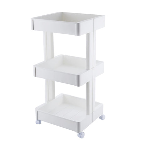 Livingandhome Multifunction Plastic Storage Rack with Wheels for Kitchen or Bathroom, WH1069