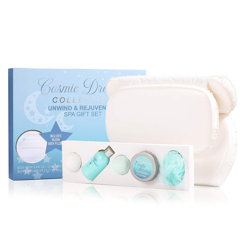 6Pcs Luxury Spa Bath Gift Set with Bathtub Pillow for Women or Men, AJ0101