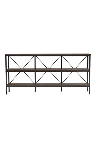 H&O Direct Open Console Table with 3 Rattan Drawer, XY0379