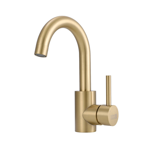 Livingandhome Gold Arc Single-Handle Faucet with Swivel Spout, DM0625