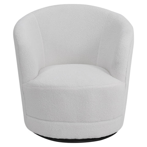 Livingandhome Faux Fur Accent Swivel Chair, JM2253